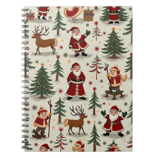 Caderno Espiral Nota sobre papais noeis de Natal