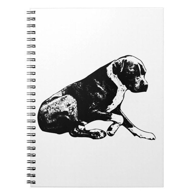 Caderno Espiral Notas calmas, foco canino (Frente)