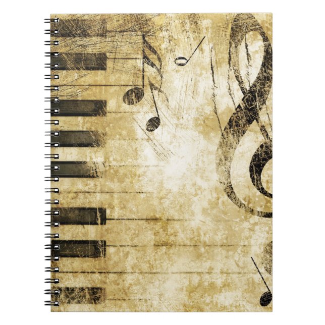 Caderno Espiral Notas da música do piano (Frente)