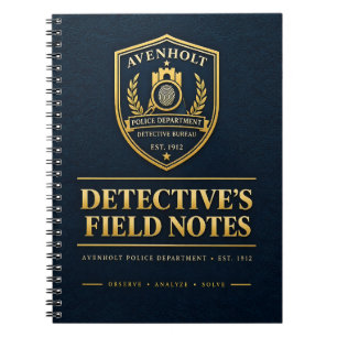 Caderno Espiral Notas de Campo do Detetive – Departamento de Políc