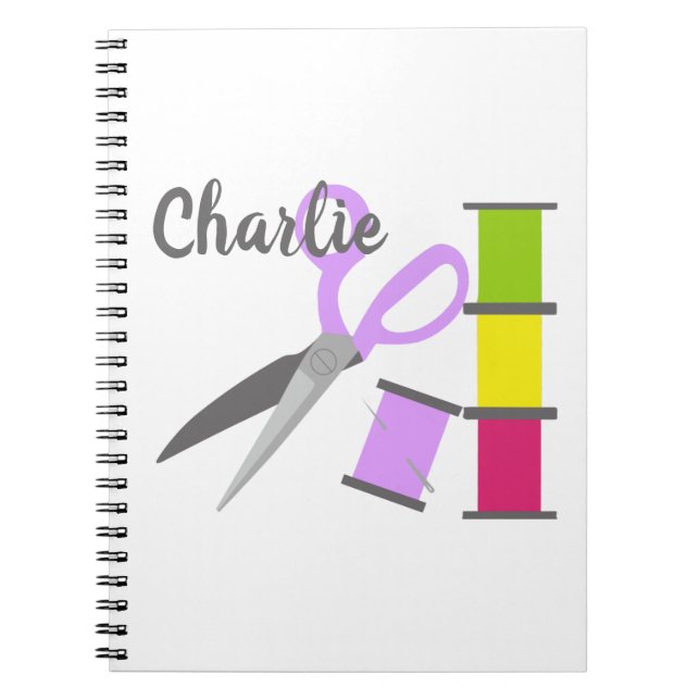 Caderno Espiral Notas de costura personalizadas (Frente)