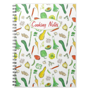 Caderno Espiral Notas de cozinhar Produtos Hortícolas Frescos Dese