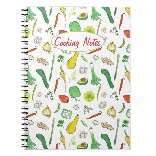Caderno Espiral Notas de cozinhar Produtos Hortícolas Frescos Dese (Frente)
