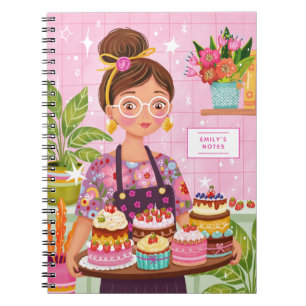 Caderno Espiral Notas de Culinária Ilustradas Receitas Personaliza