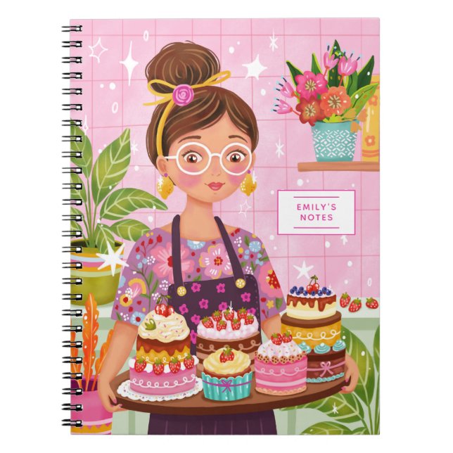 Caderno Espiral Notas de Culinária Ilustradas Receitas Personaliza (Frente)