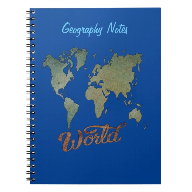 Caderno Espiral Notas de Geografia Notebook para Estudantes e Prof (Frente)