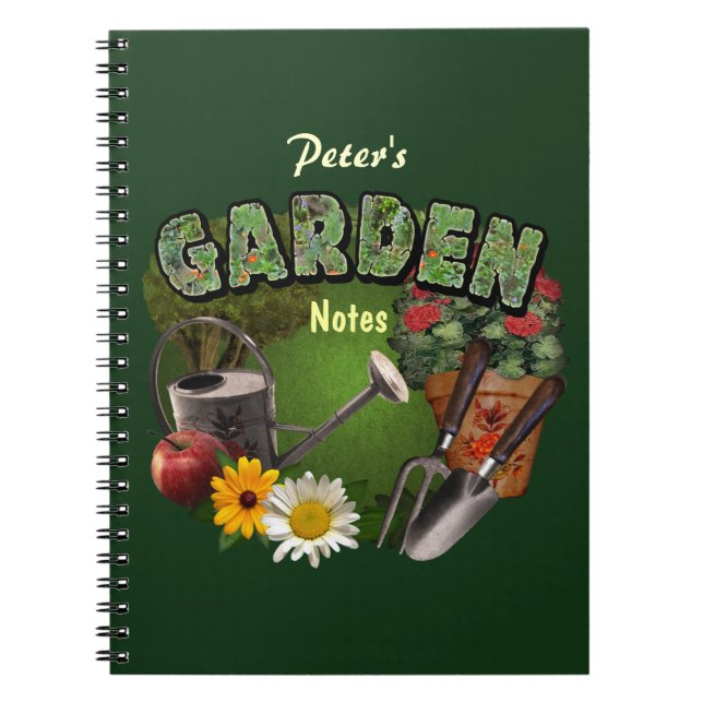 Caderno Espiral Notas de Jardim (personalizáveis) (Frente)