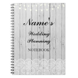 Caderno Espiral Notas de madeira do laço do planeamento rústico do