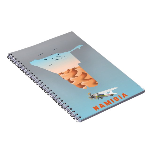 Caderno Espiral Notas de posto do mapa da Namíbia (Lado Direito)