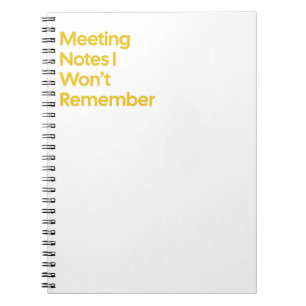 Caderno Espiral Notas de Reunião que não me lembrarei