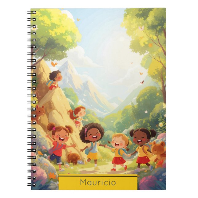 Caderno Espiral Notas de risco - Crianças personalizadas caminhand (Frente)