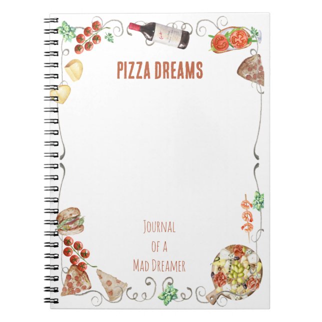 Caderno Espiral Notas de um sonho de pizza (Frente)