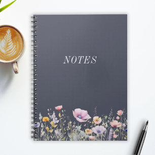 Caderno Espiral Notas de Watercolor Meadow Wildflower