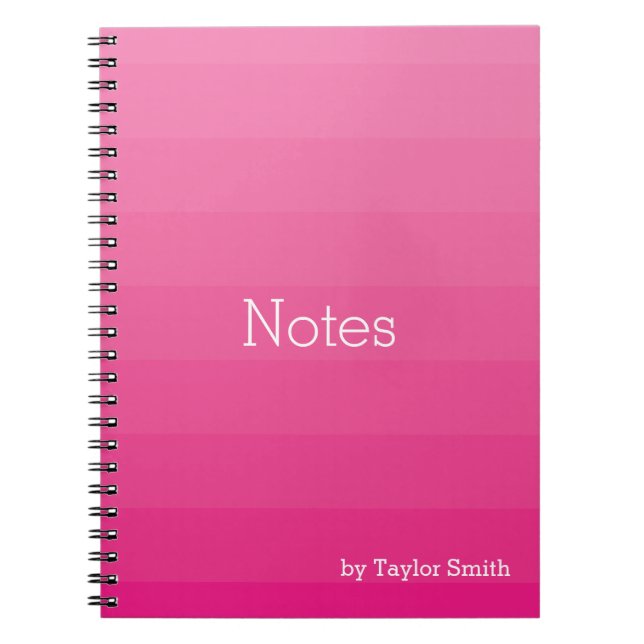 Caderno Espiral Notas do Manteiga Rosa Escuro do Manteiga Monogram (Frente)