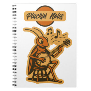 Caderno Espiral Notas do Pluckin - Notebook de críquete do Banjo