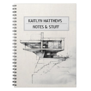 Caderno Espiral Notas e coisas para o notebook de arquiteto