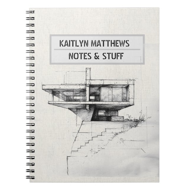 Caderno Espiral Notas e coisas para o notebook de arquiteto (Frente)