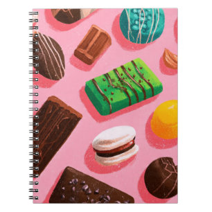 Caderno Espiral Notas em Rosa