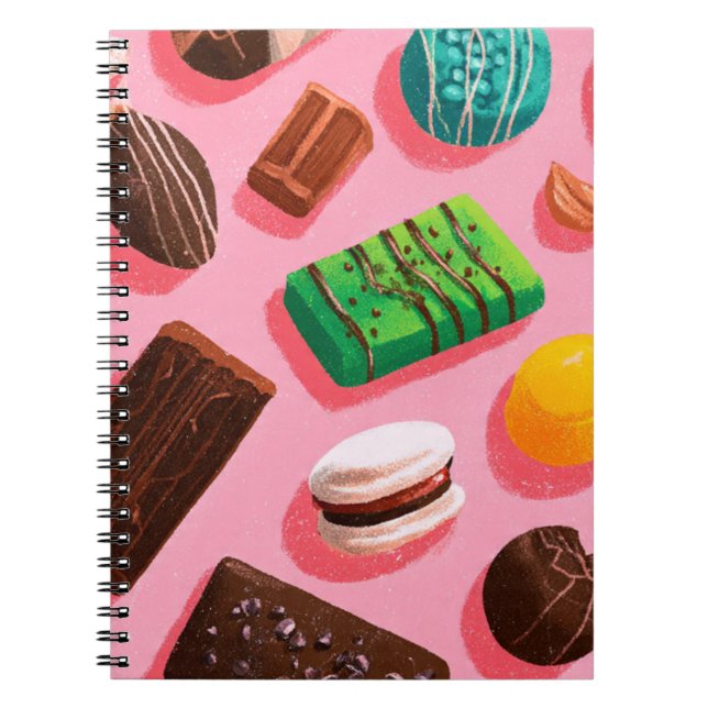 Caderno Espiral Notas em Rosa (Frente)