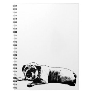 Caderno Espiral Notas Estáveis do Buldogue