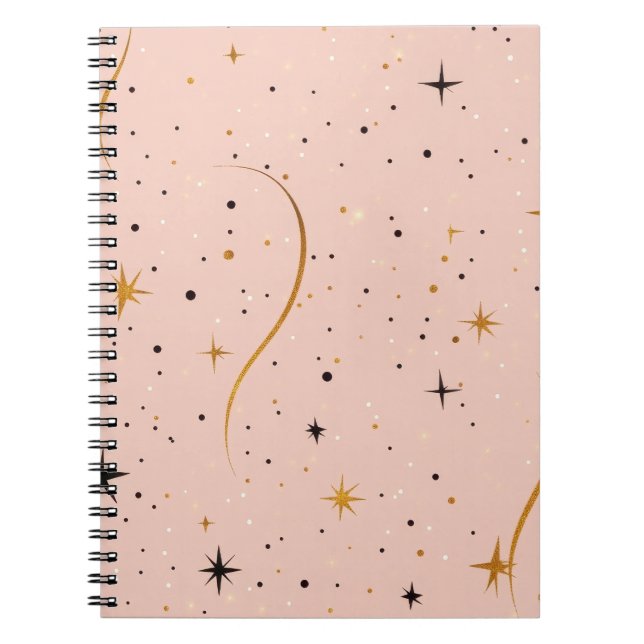 Caderno Espiral Notas estelares - Notebook com padrão estelar (Frente)