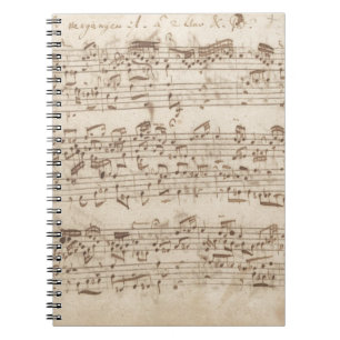 Caderno Espiral Notas Musicais Antigas - Partitura de Bach