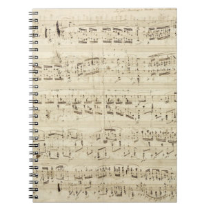 Caderno Espiral Notas Musicais Antigas - Partitura de Chopin