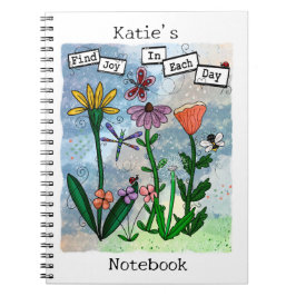 Caderno Espiral Notas Musicais de Flores Personalizadas e Trabalho