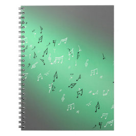 Caderno Espiral Notas Musicais em Verde-Lua