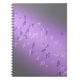 Caderno Espiral Notas Musicais no Luar Lilac