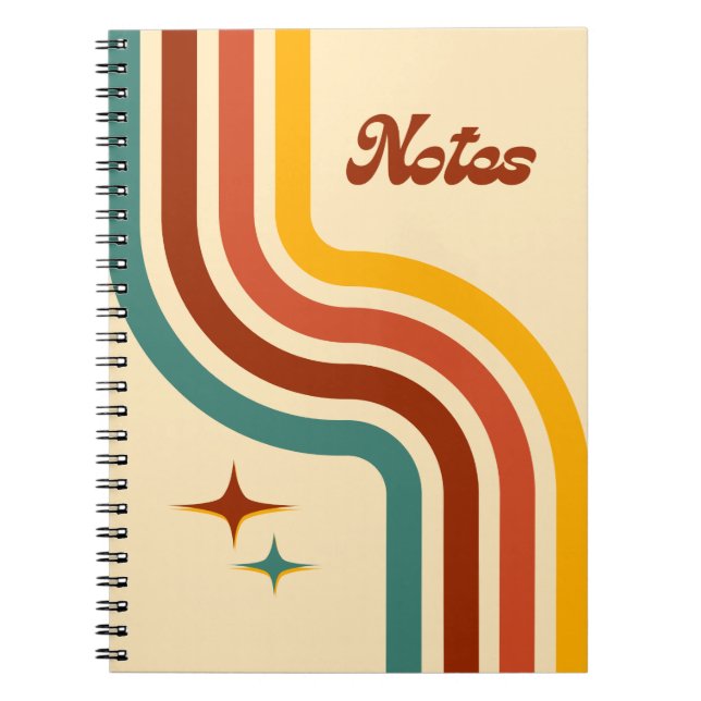 caderno espiral notas retrô (Frente)
