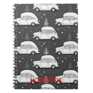 Caderno Espiral Notas sobre o Premium dos Automóveis Retro de Neve