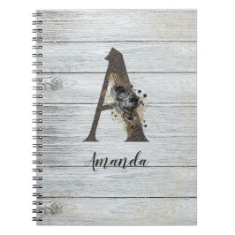 Caderno Espiral Noteb Gótico preto Elegante monograma
