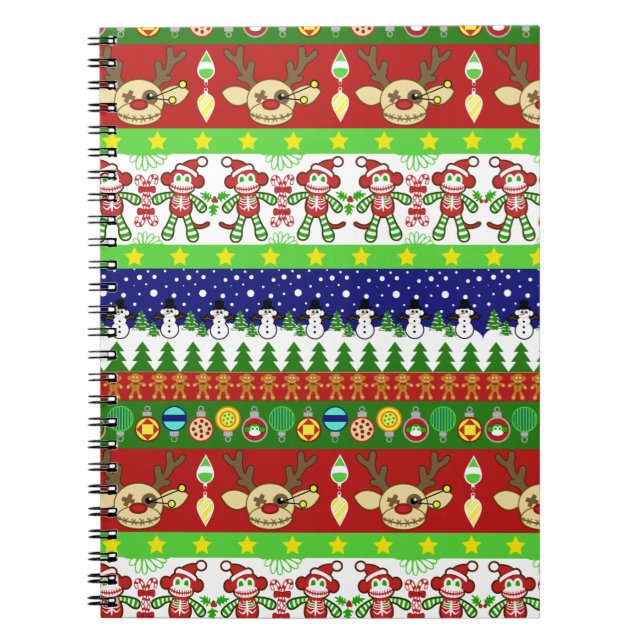 Caderno Espiral Notebok Suéter de Natal Feio (Frente)