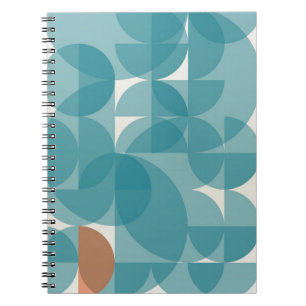 Caderno Espiral Notebook Abstrato azul geométrico