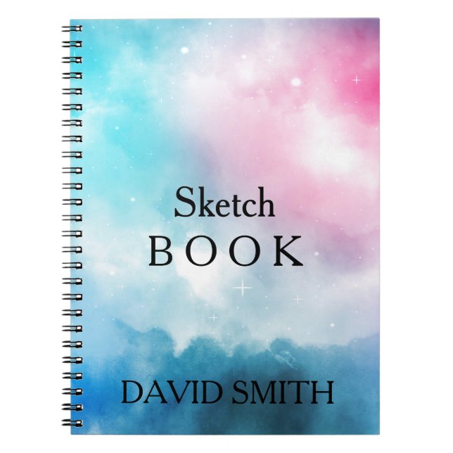 Caderno Espiral Notebook Abstrato Bluesky WaterColor (Frente)