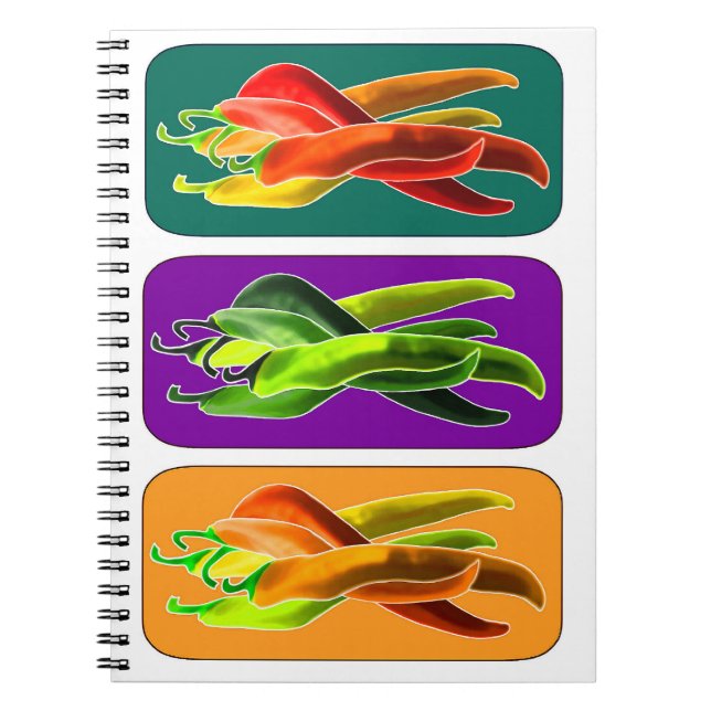 Caderno Espiral Notebook Abstrato Chiles (Frente)