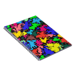 Caderno Espiral Notebook abstrato Colorido Twirl / Espiral