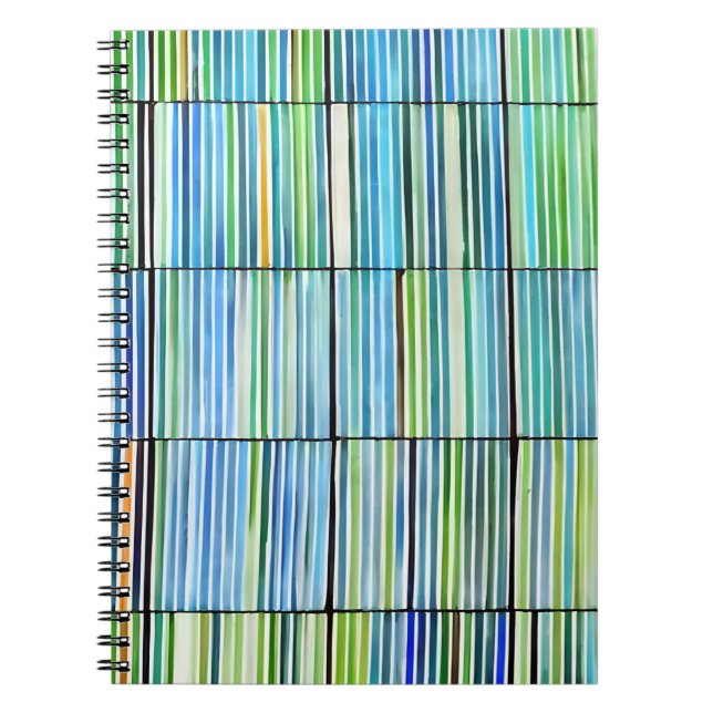 Caderno Espiral Notebook Abstrato com distribuição colorida (Frente)