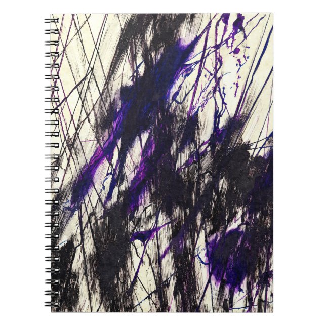 Caderno Espiral Notebook Abstrato de Arranque Roxo Preto (Frente)