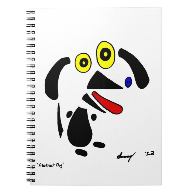 Caderno Espiral Notebook abstrato Dog (Frente)