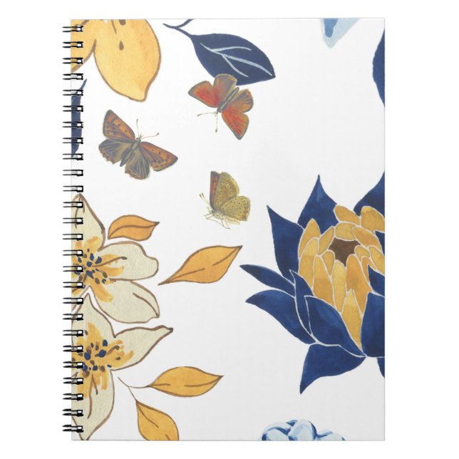 Caderno Espiral Notebook Abstrato Flora Bookmark Spiral (Frente)