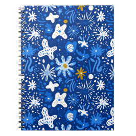 Caderno Espiral Notebook Abstrato Floral Star com Conexão Espiral