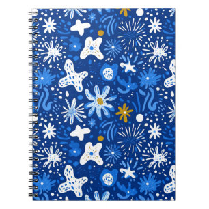 Caderno Espiral Notebook Abstrato Floral Star com Conexão Espiral