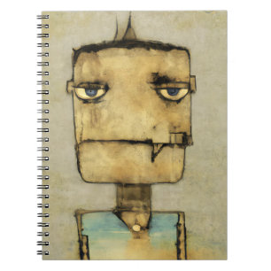 Caderno Espiral Notebook Abstrato Grunge Robot Face