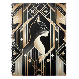 Caderno Espiral Notebook Abstrato para gatos pretos decorativos