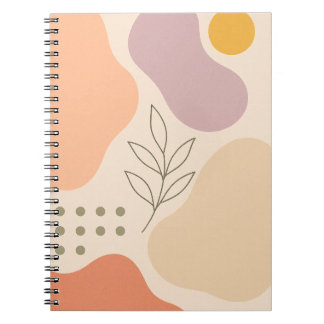 Caderno Espiral Notebook abstrato Pastel Boho
