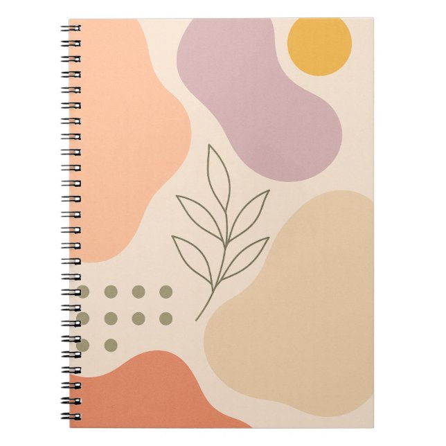 Caderno Espiral Notebook abstrato Pastel Boho (Frente)