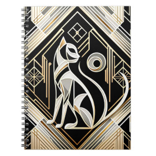 Caderno Espiral Notebook Abstrato preto decorativo