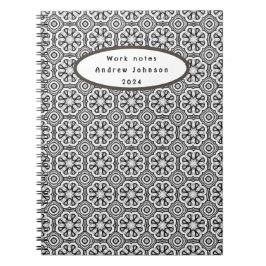 Caderno Espiral Notebook Abstrato preto e branco